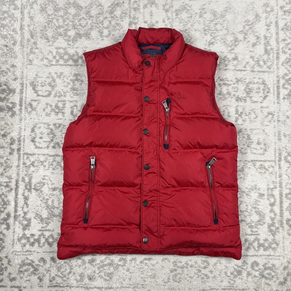 Orvis Essex Puffer Vest Jacket Mens Red Down Outdoors Hike Fishing Size Medium